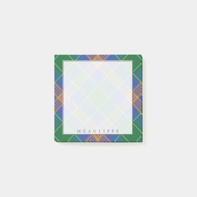 Regal Irish Clan MacAuliffe McAuliffe Tartan Post-it Notes (Front)