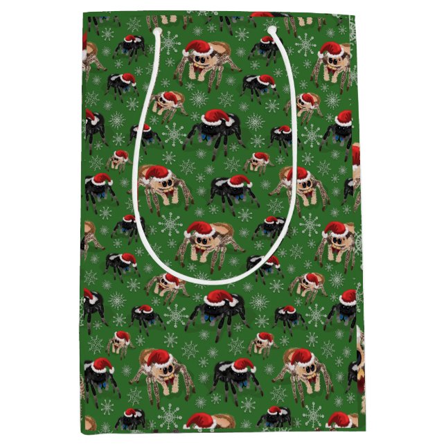 Regal Jumping Spider Phiddipus Regius Holiday Moss Medium Gift Bag (Front)
