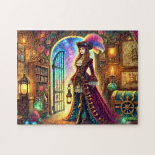 Regal Lady Pirate Starry Portal Nautical Gift Jigsaw Puzzle