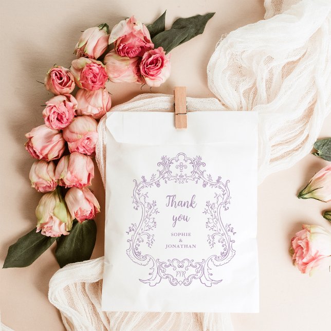 Regal Lavender | Vintage Baroque Frame Wedding Favour Bags (Creator Uploaded)