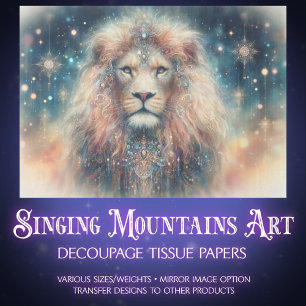 Regal Lion of Judah Christian Art Decoupage Tissue Paper