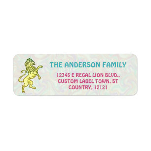 Regal Lion Retro 70s Name Bright Return Address
