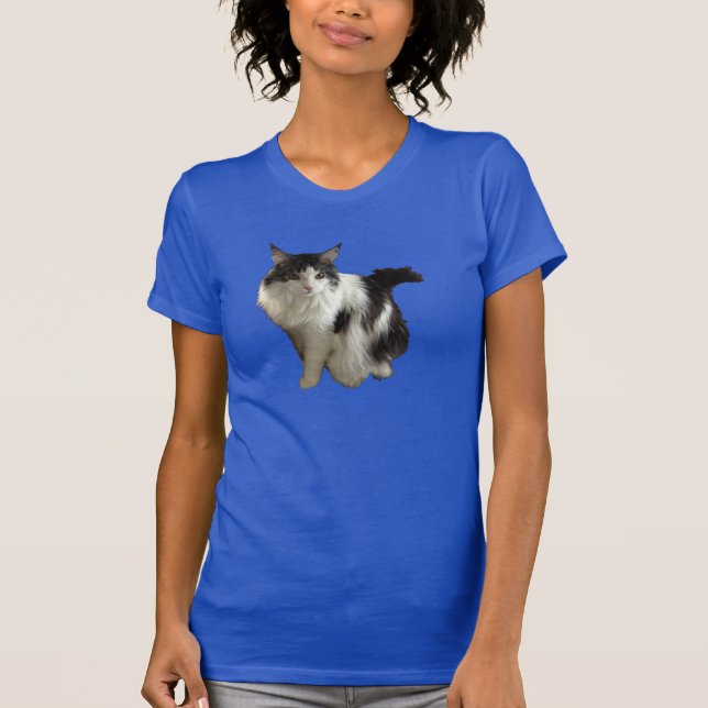 Regal Maine Coon black and white female T-Shirt (Front)