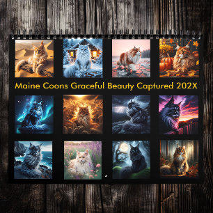 Regal Maine Coons: Graceful Beauty Captured 202X  Calendar