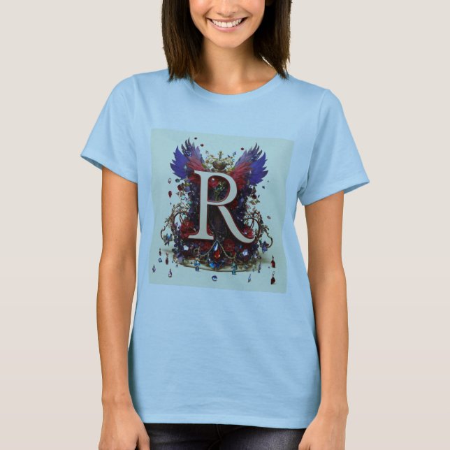 "Regal Majesty Crystal-Adorned Mediaeval Queen Cro T-Shirt (Front)