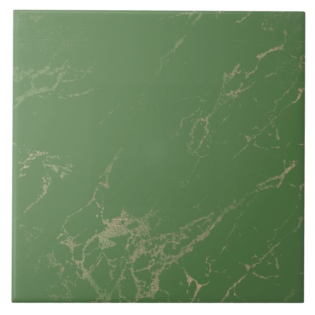 Regal Marble Rose Gold Green Tile (Front)