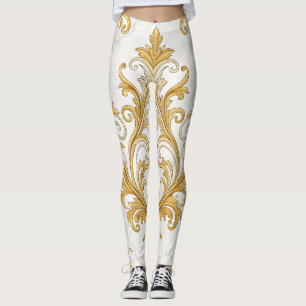 Regal Marble Seamless Pattern – Gold Baroque Leggings