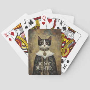 Regal Mediaeval Tuxedo Cat Rules Playing Cards