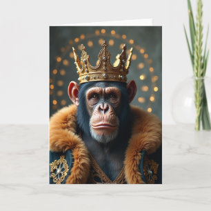 Regal Monkey Birthday Card