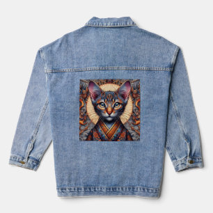 Regal Mythic ornate fantasy feline Denim Jacket