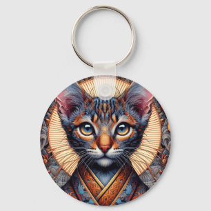 Regal Mythic ornate fantasy feline Planner Key Ring