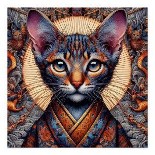 Regal Mythic ornate fantasy feline Planner Poster