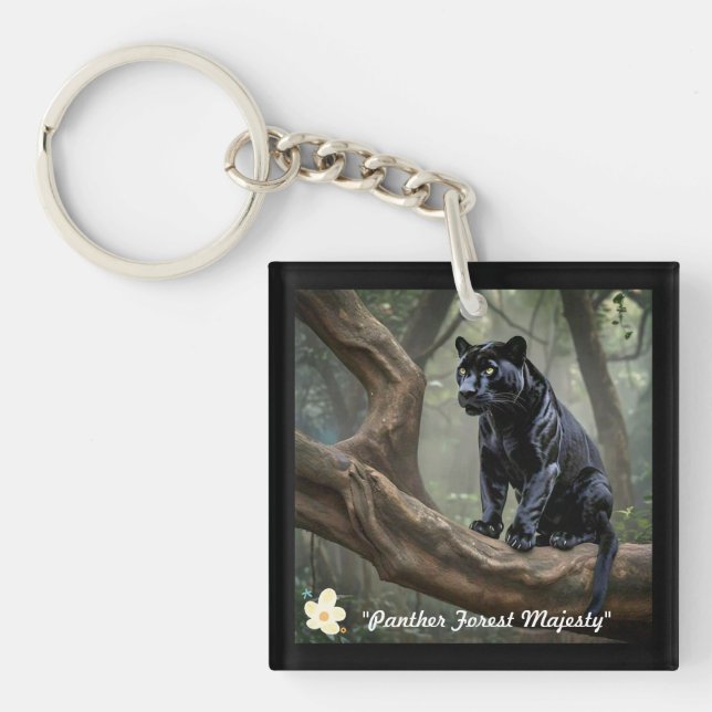 "Regal Panther Pose" Key Ring (Front)