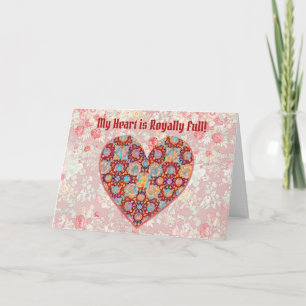 Regal Pattern Love Heart Valentine Card