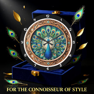 Regal Peacock Mandala Heritage Large Clock