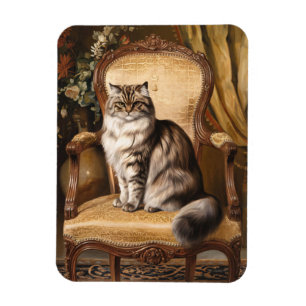 Regal Persian Cat Vintage Painting Art Flexible Magnet