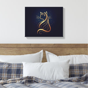 Regal Persian Cat with Bow Canvas Print
