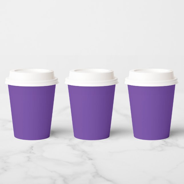 Regal Purple Solid Colour Paper Cups (Multi)