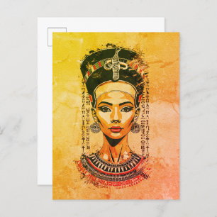 Regal Queen of Egypt – Modern Neo-Pharaoh Art Postcard