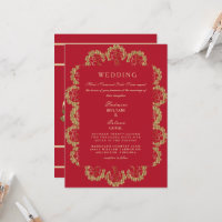 Regal Red & Gold Indian Style Wedding Invitation