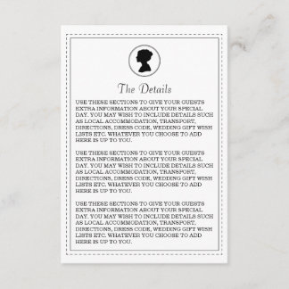 Regal Regency Wedding Details Card