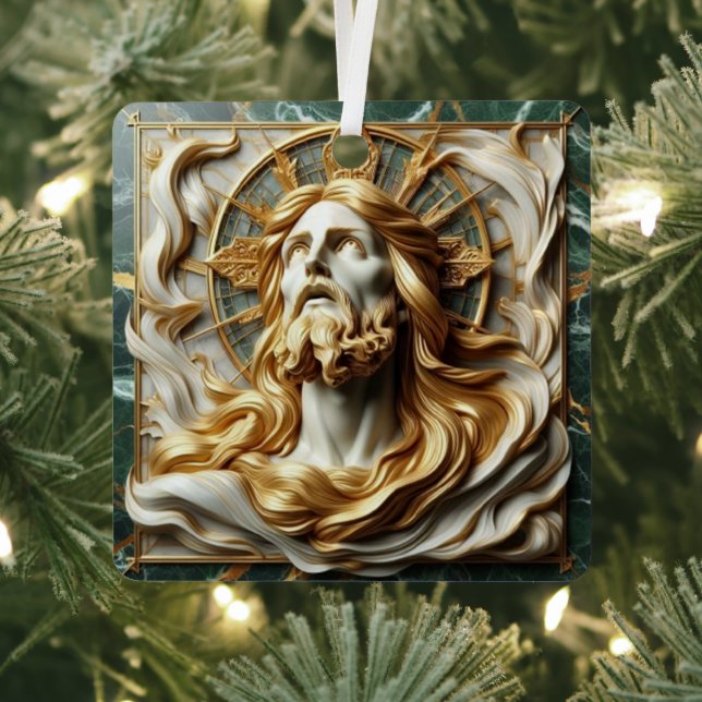 Regal Reverence Jesus In Gold Metal Tree Decoration (Insitu)