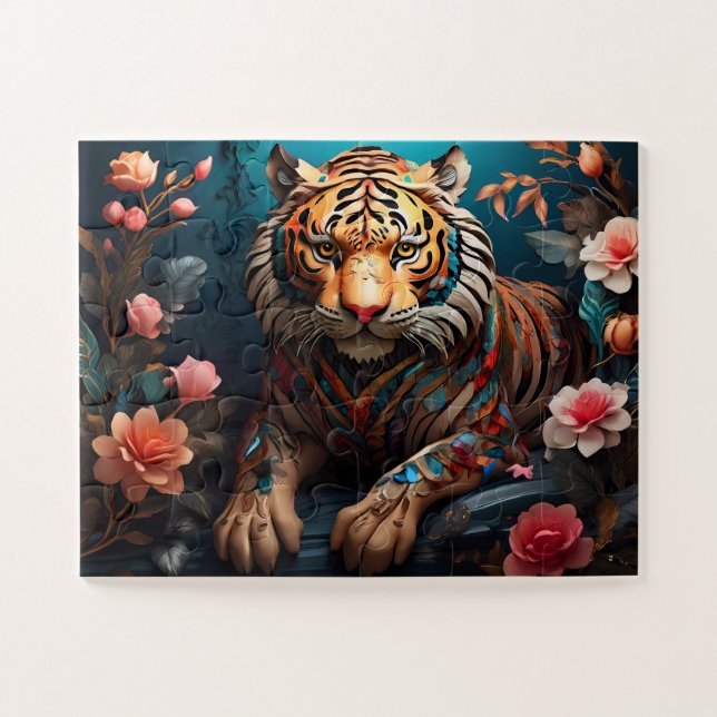 Regal Roar: Majestic Tiger  Jigsaw Puzzle (Horizontal)