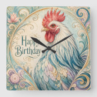 Regal Rooster Birthday Flourish