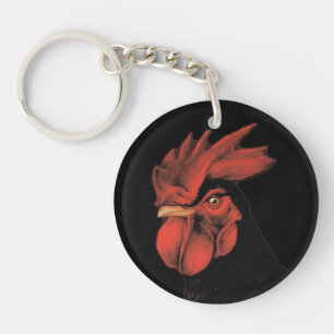 Regal Rooster Majestic Pride Portrait Key Ring