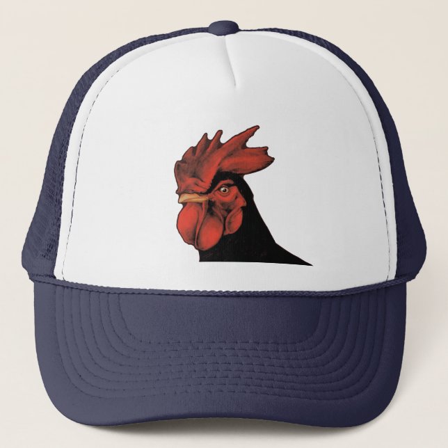 Regal Rooster Majestic Pride Portrait Trucker Hat (Front)