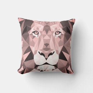Regal Rose Geometric Lion Head Cushion