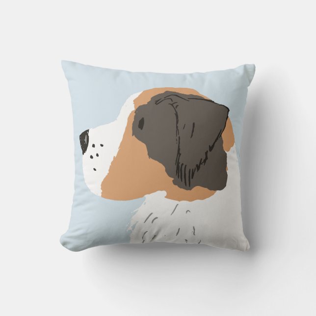 Regal Saint Bernard with customisable text Throw P Cushion (Front)