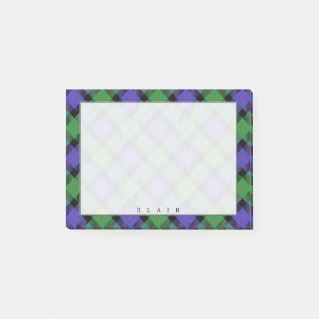 Regal Scottish Clan Blair Tartan Post-it Notes (Front)