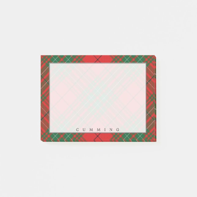 Regal Scottish Clan Cumming Tartan Post-it Notes (Front)