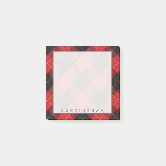 Regal Scottish Clan Cunningham Tartan Post-it Notes (Front)