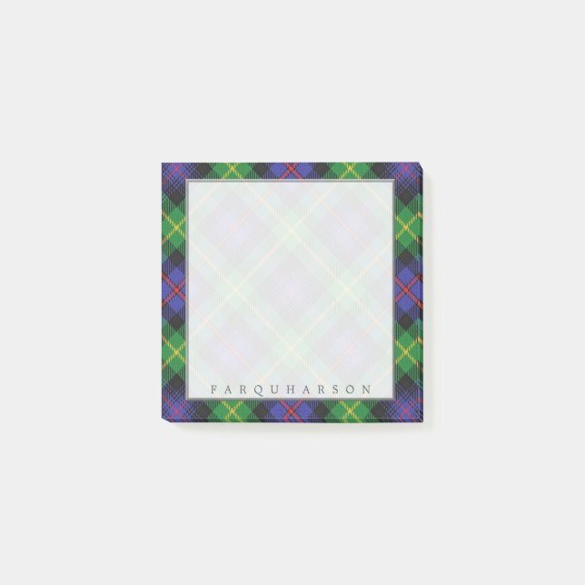Regal Scottish Clan Farquharson Tartan Post-it Notes (Front)