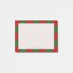 Regal Scottish Clan MacAulay Tartan Post-it Notes