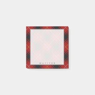 Regal Scottish Clan MacIver Tartan Post-it Notes