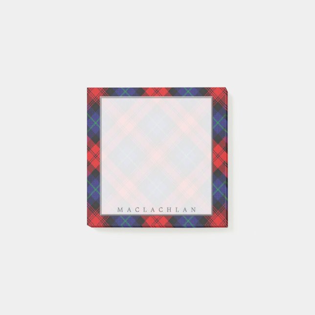 Regal Scottish Clan MacLachlan Tartan Post-it Notes (Front)