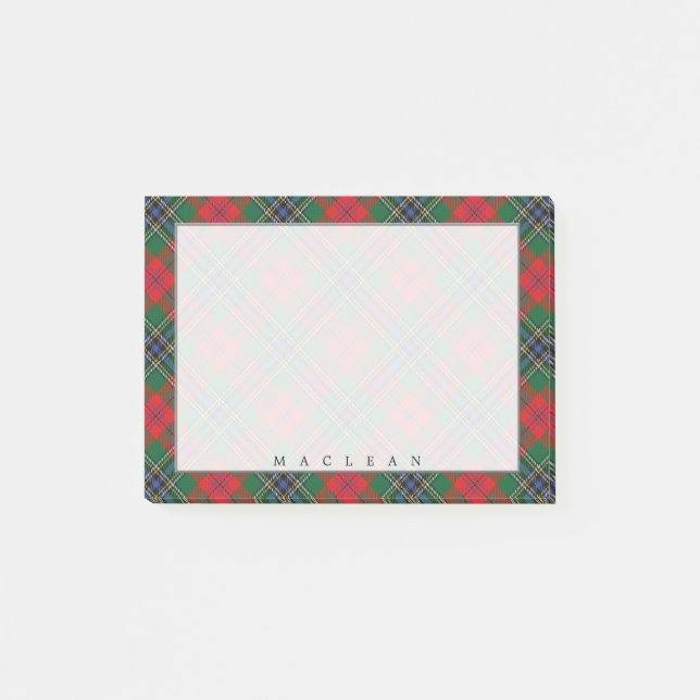 Regal Scottish Clan MacLean Tartan Post-it Notes (Front)