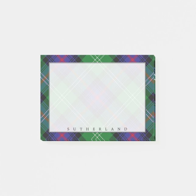 Regal Scottish Clan Sutherland Tartan Post-it Notes (Front)