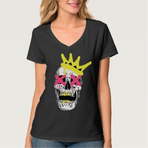 Regal Skull: Pink X-Eyed Crowned Art T-Shirt