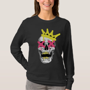 Regal Skull: Pink X-Eyed Crowned Art T-Shirt