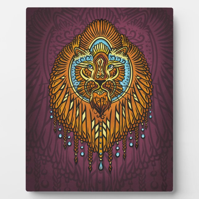 Regal Spirit Lion | Ornate Tribal Mandala Roar Plaque (Front)