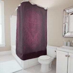 Regal Spirit Lion   Ornate Tribal Mandala Roar Shower Curtain