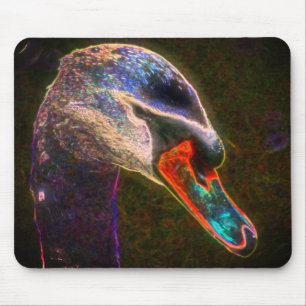Regal Swan Abstract Nature Art Mouse Pad