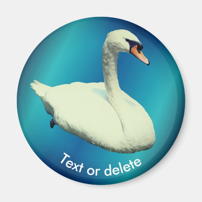 Regal Swan Wildlife Animal Personalized Magnet (Front)