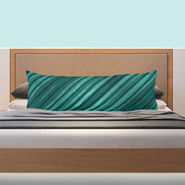 Regal Teal Striped Green Body Pillow (Creator Uploaded)