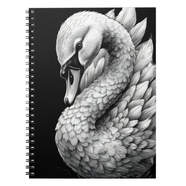 "Regal the White Swan" Spiral Notebook (Front)