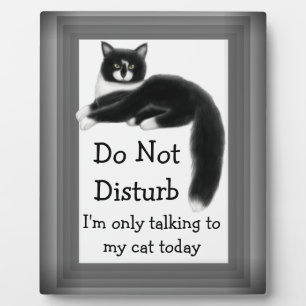 Regal Tuxedo Cat Customisable Sign Plaque